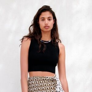 Zara basic knit crop top size small